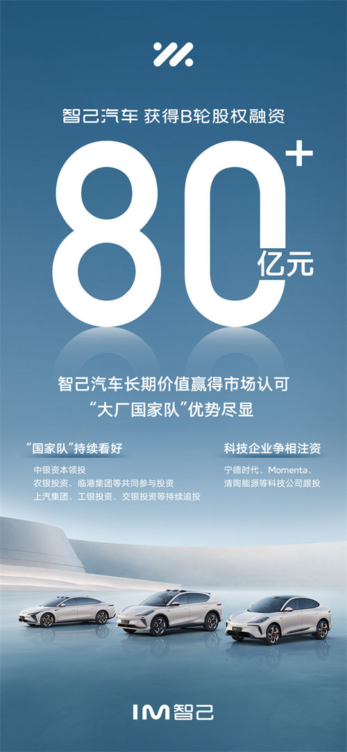 智己汽车成功获得超80亿元B轮股权融资，长期价值赢得市场认可